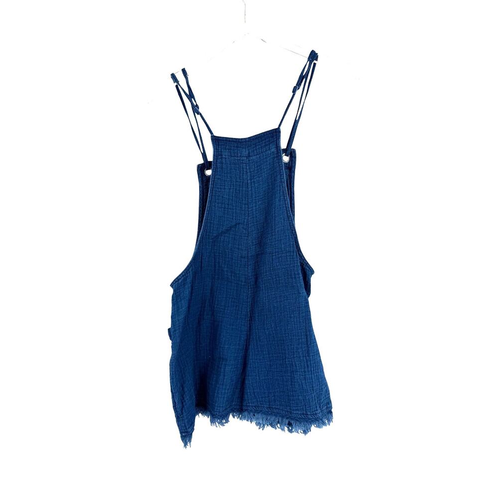 AERIE Soft Overalls Size S Blue Chambray Cotton Pockets Romper - Picture 6 of 6